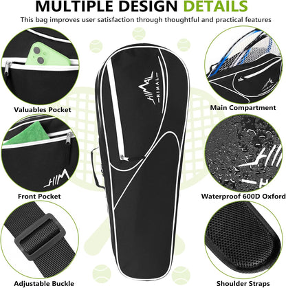 3 Racquet Tennis-Bag Premium Tennis-Racket-Bag with Protective Pad, Professional or Beginner Tennis Players, Lightweight Tennis Bag for All Ages,Black
