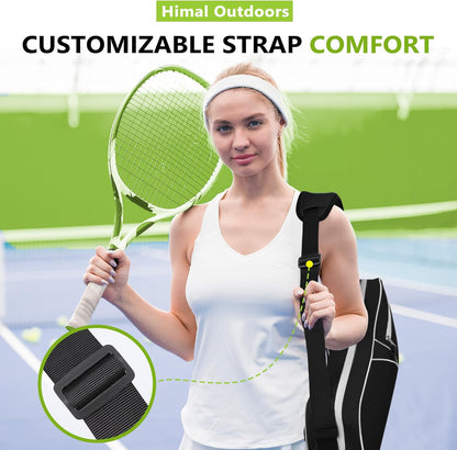 3 Racquet Tennis-Bag Premium Tennis-Racket-Bag with Protective Pad, Professional or Beginner Tennis Players, Lightweight Tennis Bag for All Ages,Black