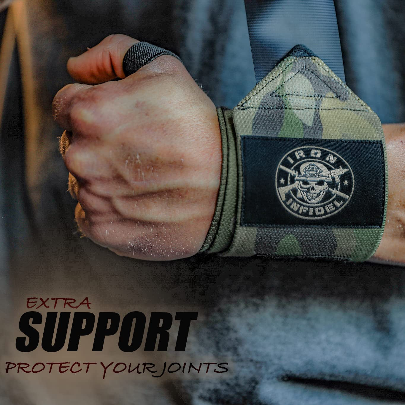 Weightlifting Wrist Wraps - 24" Extra Stiff Heavy Duty, Wrist Support for Gym Workouts, Crossfit, Weights, Powerlifting, Fitness, Exercise, Olympic Lifts, Bench Press
