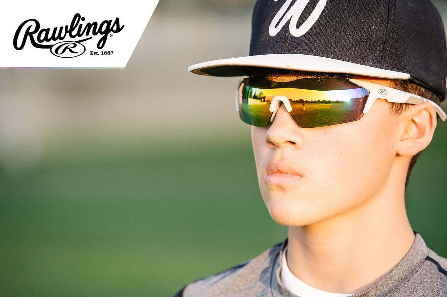 Rawlings R1801 Adult Shield Sport Baseball Sunglasses Lightweight Durable Scratch Resistant